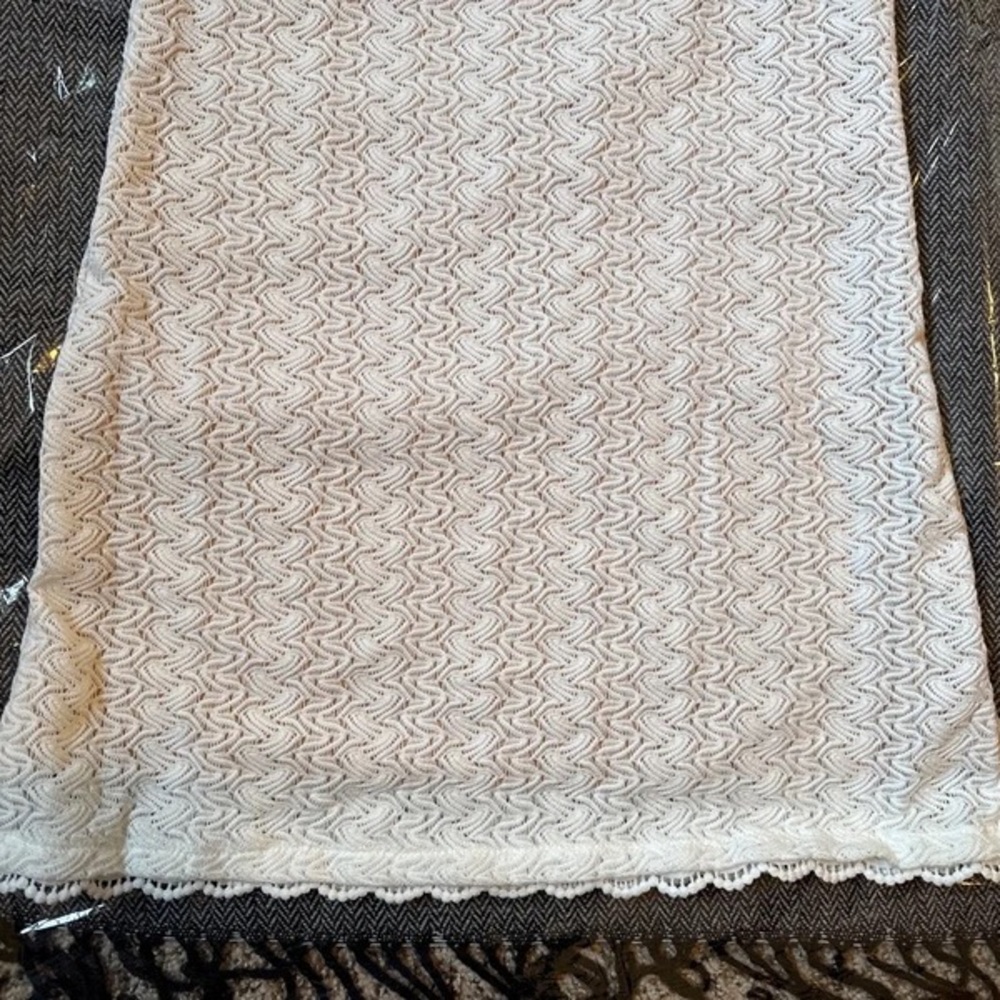 Cream Textured Lace-Up Dress - Picture 5 of 5
